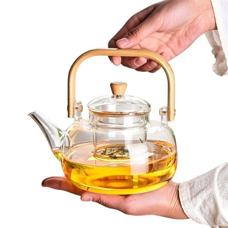قوری پیرکس دسته بامبو 1500 میل شعله مستقیم